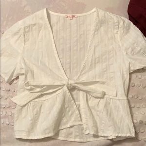 white front tie shirt